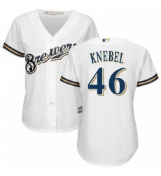 Womens Majestic Milwaukee Brewers 46 Corey Knebel Authentic White Home Cool Base MLB Jersey Womens Majestic Milwaukee Brewers 46 Corey Knebel Authentic White Home Cool Base MLB Jersey