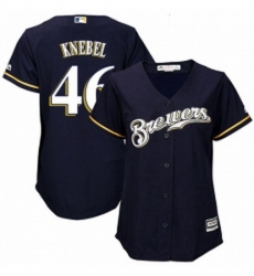 Womens Majestic Milwaukee Brewers 46 Corey Knebel Replica Navy Blue Alternate Cool Base MLB Jersey Womens Majestic Milwaukee Brewers 46 Corey Knebel Replica Navy Blue Alternate Cool Base MLB Jersey