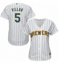 Womens Majestic Milwaukee Brewers 5 Jonathan Villar Authentic White Alternate Cool Base MLB Jersey Womens Majestic Milwaukee Brewers 5 Jonathan Villar Authentic White Alternate Cool Base MLB Jersey