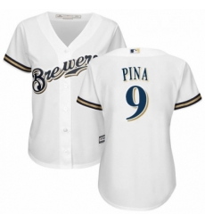 Womens Majestic Milwaukee Brewers 9 Manny Pina Authentic Navy Blue Alternate Cool Base MLB Jersey Womens Majestic Milwaukee Brewers 9 Manny Pina Authentic Navy Blue Alternate Cool Base MLB Jersey