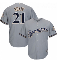 Youth Majestic Milwaukee Brewers 21 Travis Shaw Replica Grey Road Cool Base MLB Jersey Youth Majestic Milwaukee Brewers 21 Travis Shaw Replica Grey Road Cool Base MLB Jersey