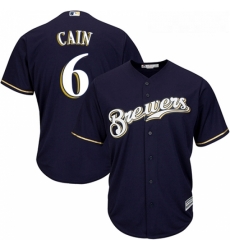 Youth Majestic Milwaukee Brewers 6 Lorenzo Cain Replica Navy Blue Alternate Cool Base MLB Jersey Youth Majestic Milwaukee Brewers 6 Lorenzo Cain Replica Navy Blue Alternate Cool Base MLB Jersey