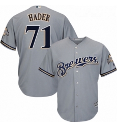 Youth Majestic Milwaukee Brewers 71 Josh Hader Authentic Grey Road Cool Base MLB Jersey Youth Majestic Milwaukee Brewers 71 Josh Hader Authentic Grey Road Cool Base MLB Jersey