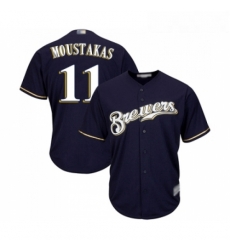 Youth Milwaukee Brewers 11 Mike Moustakas Replica Navy Blue Alternate Cool Base Baseball Jersey Youth Milwaukee Brewers 11 Mike Moustakas Replica Navy Blue Alternate Cool Base Baseball Jersey