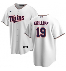 Men Minnesota Twins 19 Alex Kirilloff White Cool Base Stitched Baseball Jersey Men Minnesota Twins 19 Alex Kirilloff White Cool Base Stitched Baseball Jersey
