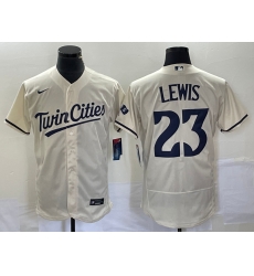 Men Minnesota Twins 23 Royce Lewis Cream Flex Base Stitched Baseball Jersey Men Minnesota Twins 23 Royce Lewis Cream Flex Base Stitched Baseball Jersey
