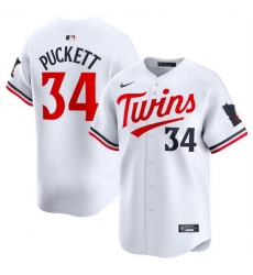 Men Minnesota Twins 34 Kirby Puckett White 2024 Home Limited Cool Base Stitched Baseball Jersey Men Minnesota Twins 34 Kirby Puckett White 2024 Home Limited Cool Base Stitched Baseball Jersey
