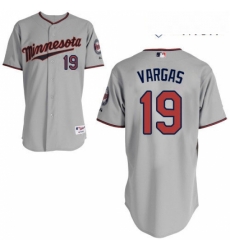 Mens Majestic Minnesota Twins 19 Kennys Vargas Authentic Grey Road Cool Base MLB Jersey Mens Majestic Minnesota Twins 19 Kennys Vargas Authentic Grey Road Cool Base MLB Jersey