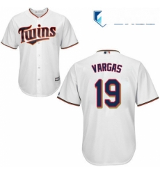Mens Majestic Minnesota Twins 19 Kennys Vargas Replica White Home Cool Base MLB Jersey Mens Majestic Minnesota Twins 19 Kennys Vargas Replica White Home Cool Base MLB Jersey