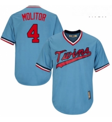 Mens Majestic Minnesota Twins 4 Paul Molitor Authentic Light Blue Cooperstown MLB Jersey Mens Majestic Minnesota Twins 4 Paul Molitor Authentic Light Blue Cooperstown MLB Jersey