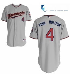 Mens Majestic Minnesota Twins 4 Paul Molitor Replica Grey Road Cool Base MLB Jersey Mens Majestic Minnesota Twins 4 Paul Molitor Replica Grey Road Cool Base MLB Jersey