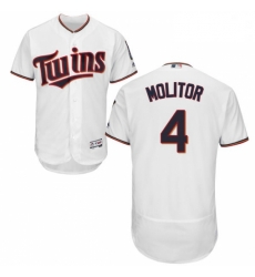 Mens Majestic Minnesota Twins 4 Paul Molitor White Home Flex Base Authentic Collection MLB Jersey Mens Majestic Minnesota Twins 4 Paul Molitor White Home Flex Base Authentic Collection MLB Jersey