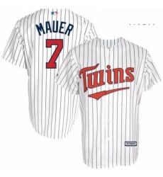 Mens Majestic Minnesota Twins 7 Joe Mauer Authentic White Cool Base MLB Jersey Mens Majestic Minnesota Twins 7 Joe Mauer Authentic White Cool Base MLB Jersey