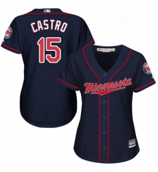 Womens Majestic Minnesota Twins 15 Jason Castro Authentic Navy Blue Alternate Road Cool Base MLB Jersey Womens Majestic Minnesota Twins 15 Jason Castro Authentic Navy Blue Alternate Road Cool Base MLB Jersey