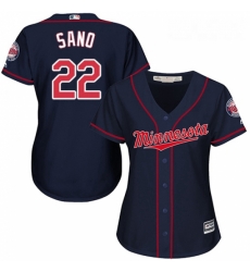 Womens Majestic Minnesota Twins 22 Miguel Sano Replica Navy Blue Alternate Road Cool Base MLB Jersey Womens Majestic Minnesota Twins 22 Miguel Sano Replica Navy Blue Alternate Road Cool Base MLB Jersey