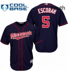 Youth Majestic Minnesota Twins 5 Eduardo Escobar Authentic Navy Blue Alternate Road Cool Base MLB Jersey Youth Majestic Minnesota Twins 5 Eduardo Escobar Authentic Navy Blue Alternate Road Cool Base MLB Jersey