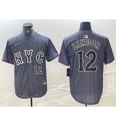 Men New York Mets 12 Francisco Lindor Graphite 2024 City Connect Limited Stitched Baseball Jersey 2 Men New York Mets 12 Francisco Lindor Graphite 2024 City Connect Limited Stitched Baseball Jersey 2