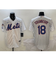 Men New York Mets 18 Darryl Strawberry White 2025 Spring Training Cool Base Stitched Baseball Jersey Men New York Mets 18 Darryl Strawberry White 2025 Spring Training Cool Base Stitched Baseball Jersey