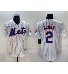 Men New York Mets 2 Luisangel Acu F1a White Cool Base Stitched Baseball Jersey Men New York Mets 2 Luisangel Acu F1a White Cool Base Stitched Baseball Jersey
