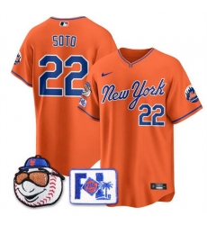 Men New York Mets 22 Juan Soto Orange 2025 Spring Training Stitched Baseball Jersey Men New York Mets 22 Juan Soto Orange 2025 Spring Training Stitched Baseball Jersey