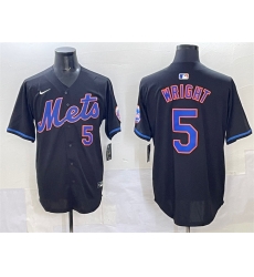 Men New York Mets 5 David Wright Black Limited Stitched Baseball Jersey