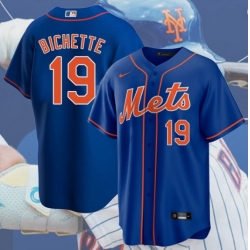 Men New York Mets Nike Bo Bichette #19 BlueStitched Player Jersey