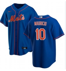 Men New York Mets Ronny Mauricio 10 Blue Stitched Cool Base Jersey
