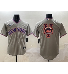 Men New York Mets Team Big Logo Grey 2025 Limited Stitched Baseball Jersey Men New York Mets Team Big Logo Grey 2025 Limited Stitched Baseball Jersey