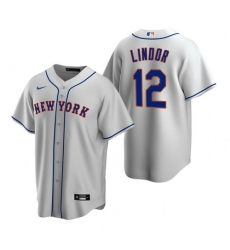 Men Nike New York Mets Francisco Lindor Gray Cool Base Stitched Jersey Men Nike New York Mets Francisco Lindor Gray Cool Base Stitched Jersey