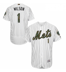 Mens Majestic New York Mets 1 Mookie Wilson Authentic White 2016 Memorial Day Fashion Flex Base MLB Jersey Mens Majestic New York Mets 1 Mookie Wilson Authentic White 2016 Memorial Day Fashion Flex Base MLB Jersey
