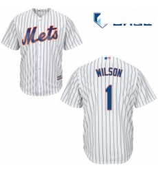 Mens Majestic New York Mets 1 Mookie Wilson Replica White Home Cool Base MLB Jersey Mens Majestic New York Mets 1 Mookie Wilson Replica White Home Cool Base MLB Jersey