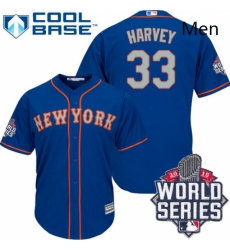 Mens Majestic New York Mets 33 Matt Harvey Authentic Royal Blue Alternate Road Cool Base 2015 World Series MLB Jersey Mens Majestic New York Mets 33 Matt Harvey Authentic Royal Blue Alternate Road Cool Base 2015 World Series MLB Jersey