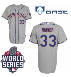 Mens Majestic New York Mets 33 Matt Harvey Replica Grey Road Cool Base 2015 World Series MLB Jersey Mens Majestic New York Mets 33 Matt Harvey Replica Grey Road Cool Base 2015 World Series MLB Jersey