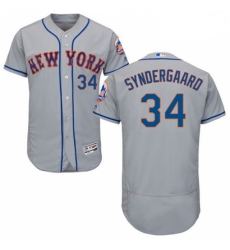 Mens Majestic New York Mets 34 Noah Syndergaard Grey Road Flex Base Authentic Collection MLB Jersey Mens Majestic New York Mets 34 Noah Syndergaard Grey Road Flex Base Authentic Collection MLB Jersey