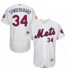 Mens Majestic New York Mets 34 Noah Syndergaard White Fashion Stars Stripes Flex Base MLB Jersey Mens Majestic New York Mets 34 Noah Syndergaard White Fashion Stars Stripes Flex Base MLB Jersey