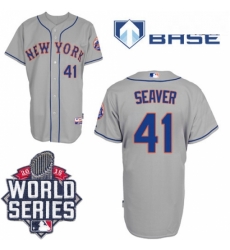 Mens Majestic New York Mets 41 Tom Seaver Replica Grey Road Cool Base 2015 World Series MLB Jersey Mens Majestic New York Mets 41 Tom Seaver Replica Grey Road Cool Base 2015 World Series MLB Jersey