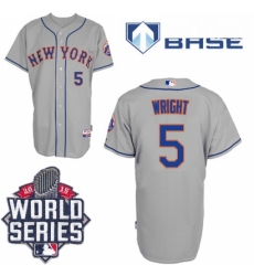 Mens Majestic New York Mets 5 David Wright Replica Grey Road Cool Base 2015 World Series MLB Jersey Mens Majestic New York Mets 5 David Wright Replica Grey Road Cool Base 2015 World Series MLB Jersey