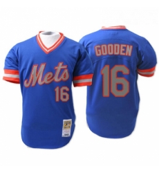 Mens Mitchell and Ness New York Mets 16 Dwight Gooden Authentic Blue 1983 Throwback MLB Jersey Mens Mitchell and Ness New York Mets 16 Dwight Gooden Authentic Blue 1983 Throwback MLB Jersey