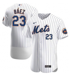 Men's New York Mets #23 Javier Baez White Anthentic Nike Jersey Men's New York Mets #23 Javier Baez White Anthentic Nike Jersey