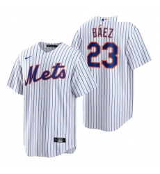 Men's New York Mets #23 Javier Baez White Replica Home Nike Jersey Men's New York Mets #23 Javier Baez White Replica Home Nike Jersey