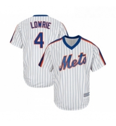Mens New York Mets 4 Jed Lowrie Replica White Alternate Cool Base Baseball Jersey Mens New York Mets 4 Jed Lowrie Replica White Alternate Cool Base Baseball Jersey