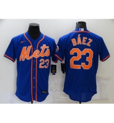 Men's Nike New York Mets #23 Javier Báez Blue Elite Authentic Baseball Jersey Men's Nike New York Mets #23 Javier Báez Blue Elite Authentic Baseball Jersey