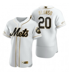 New York Mets 20 Pete Alonso White Nike Mens Authentic Golden Edition MLB Jersey New York Mets 20 Pete Alonso White Nike Mens Authentic Golden Edition MLB Jersey