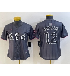 Women New York Mets 12 Francisco Lindor Graphite 2024 City Connect Limited Stitched Baseball Jersey 19 Women New York Mets 12 Francisco Lindor Graphite 2024 City Connect Limited Stitched Baseball Jersey 19