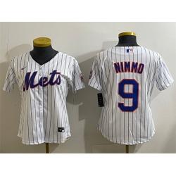 Women New York Mets 9 Brandon Nimmo White Cool Base Stitched Baseball Jersey