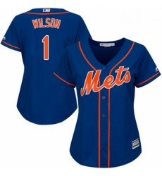 Womens Majestic New York Mets 1 Mookie Wilson Authentic Royal Blue Alternate Home Cool Base MLB Jersey Womens Majestic New York Mets 1 Mookie Wilson Authentic Royal Blue Alternate Home Cool Base MLB Jersey
