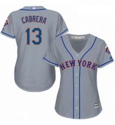 Womens Majestic New York Mets 13 Asdrubal Cabrera Replica Grey Road Cool Base MLB Jersey Womens Majestic New York Mets 13 Asdrubal Cabrera Replica Grey Road Cool Base MLB Jersey