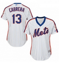 Womens Majestic New York Mets 13 Asdrubal Cabrera Replica White Alternate Cool Base MLB Jersey Womens Majestic New York Mets 13 Asdrubal Cabrera Replica White Alternate Cool Base MLB Jersey