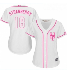 Womens Majestic New York Mets 18 Darryl Strawberry Authentic White Fashion Cool Base MLB Jersey Womens Majestic New York Mets 18 Darryl Strawberry Authentic White Fashion Cool Base MLB Jersey