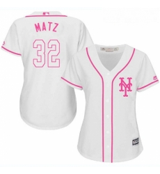 Womens Majestic New York Mets 32 Steven Matz Authentic White Fashion Cool Base MLB Jersey Womens Majestic New York Mets 32 Steven Matz Authentic White Fashion Cool Base MLB Jersey